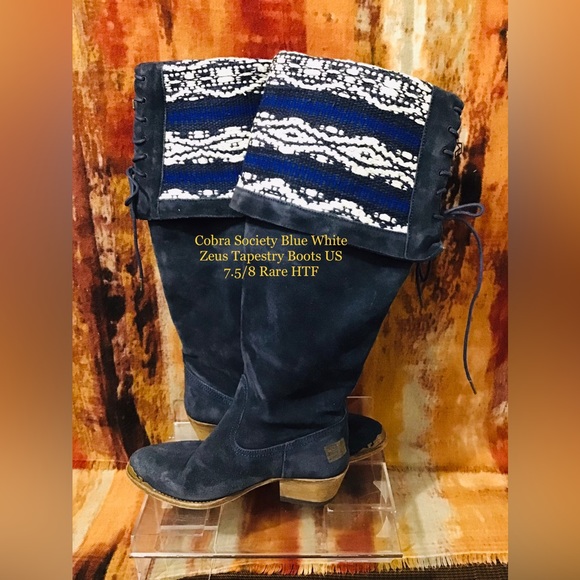 Cobra Society Zeus Over the Knee Boots with Tapestry US7.5-8 HTF - Picture 5 of 10